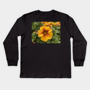 Yellow and Red Flower Photographic Image Kids Long Sleeve T-Shirt